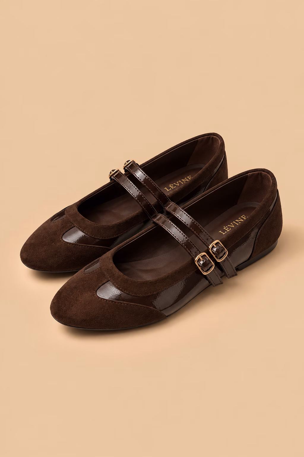 DERBY BALLERINES LÉVINE NÉRIA DOUBLE BUCKLE (REF-2371-B)